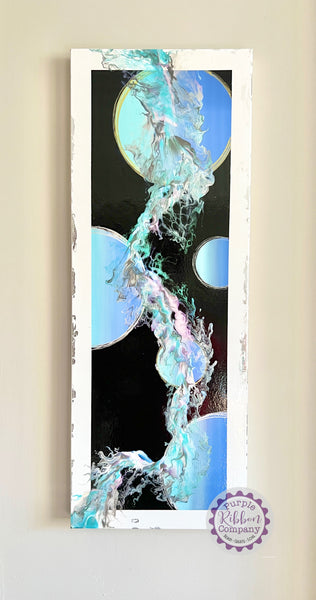 Fluid Art Deep Edge Canvases (80x30cm) "Celestial Flare"
