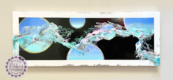 Fluid Art Deep Edge Canvases (80x30cm) "Celestial Flare"