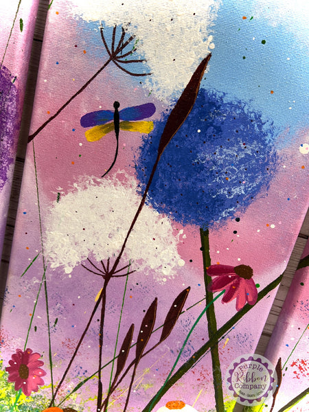 Wildflower Paintings Canvases - Triptych