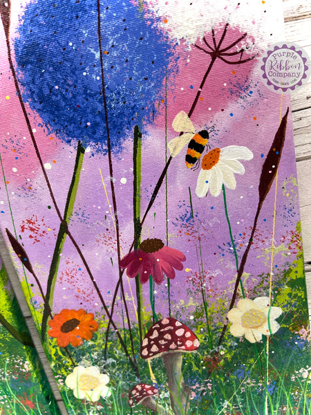 Wildflower Paintings Canvases - Triptych