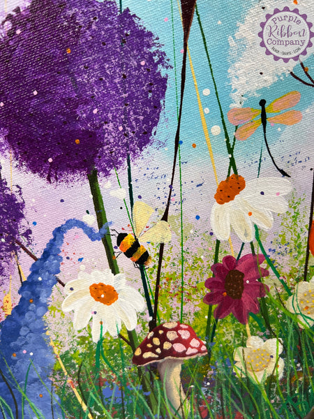 Wildflower Paintings Canvases - 30cm round