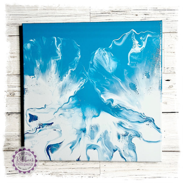 Fluid Art Canvases (30x30cm) "Teal Whisper"