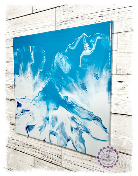 Fluid Art Canvases (30x30cm) "Teal Whisper"