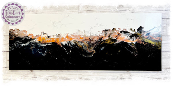 Fluid Art Canvases (80x30cm) "Copper Seas"