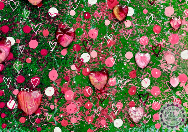 'Trees of Love' Paintings 40cm Round Canvas - pinks