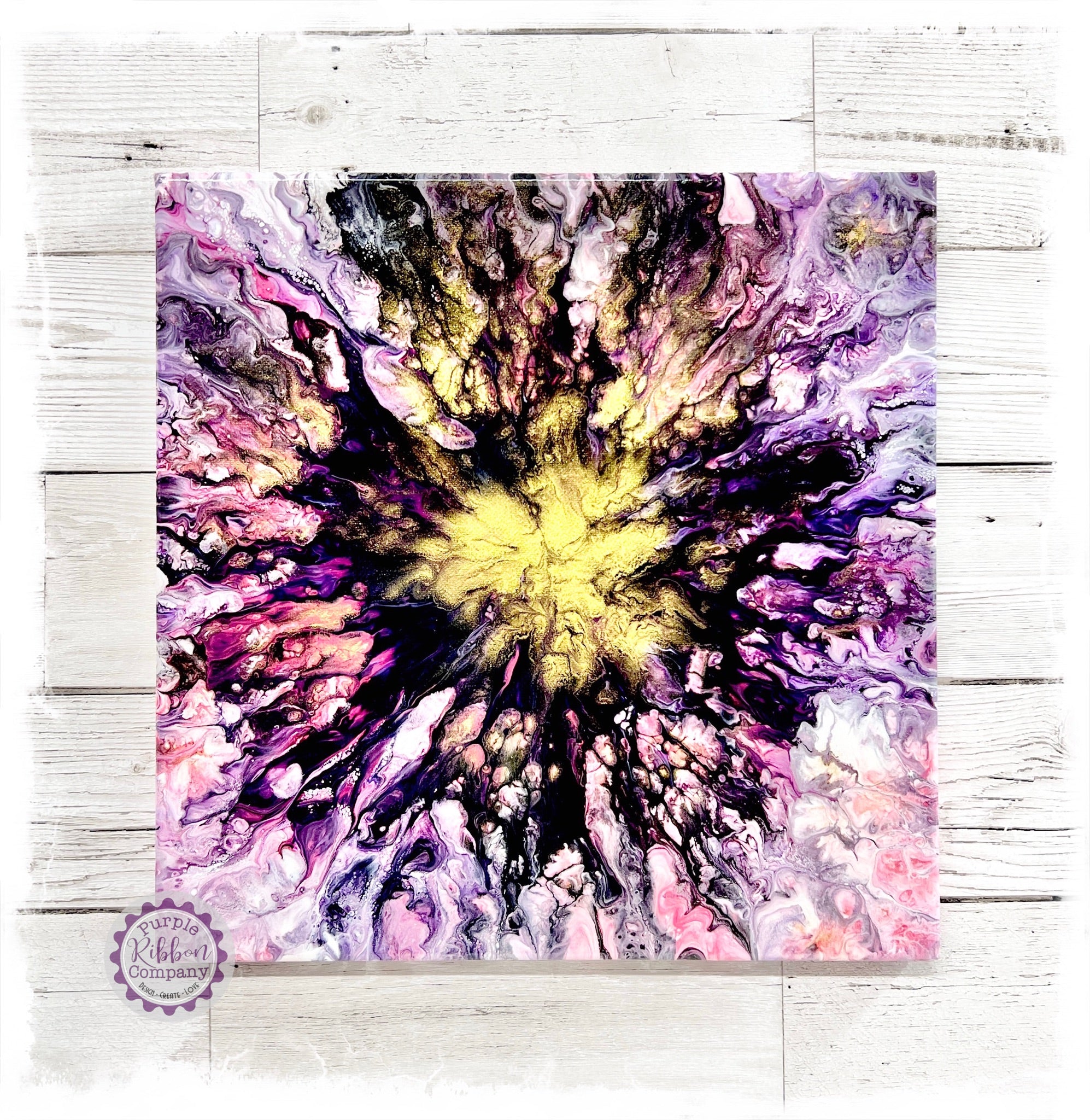Fluid Art Canvases (30x30cm) "Glitter Explosion"