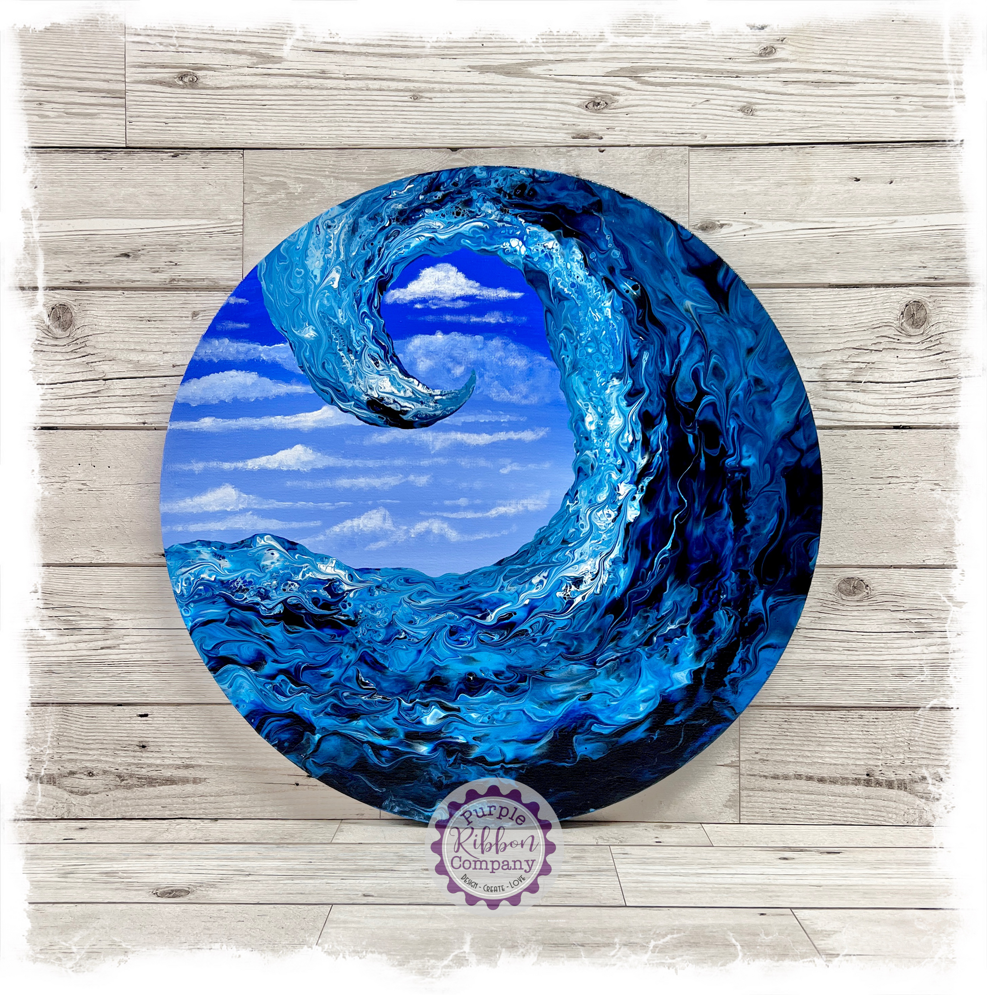 Seascape 'Wave' - 40cm Round