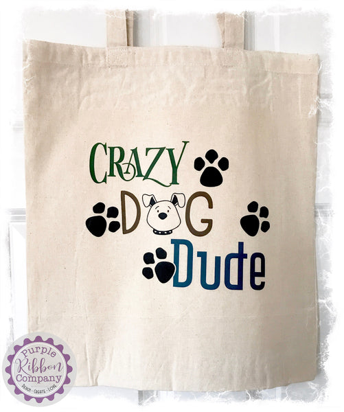 Cotton Tote Bag - Crazy Dog Dude