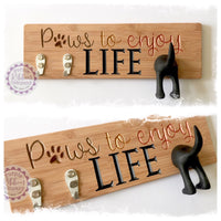 Bamboo Dog Lead Hooks - Paws to enjoy life (multiples)