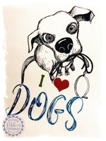 Cotton Tote Bag - I love dogs