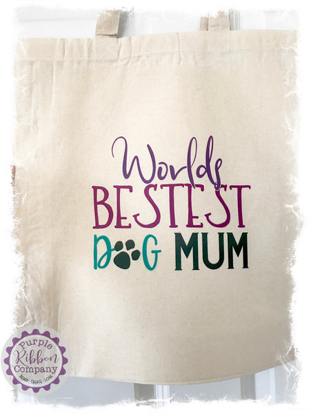 Cotton Tote Bag - Worlds Bestest Dog Mum