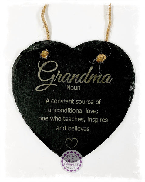 Slate Small Heart - Grandma