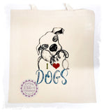 Cotton Tote Bag - I love dogs