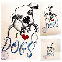 Cotton Tote Bag - I love dogs