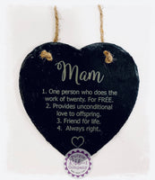 Slate Small Heart - Mam definition