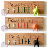 Bamboo Dog Lead Hooks - Paws to enjoy life (multiples)