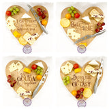 Bamboo Heart Cheese Boards with text “Loving you is CH-EASY”