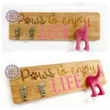 Bamboo Dog Lead Hooks - Paws to enjoy life (multiples)