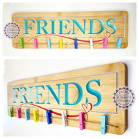 Bamboo Long Sign Photo Display Board - FRIENDS