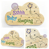 Hevea Cloud Shaped Sign - Sshhh... Baby Sleeping (Baby boy)