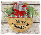 Bamboo Wreath Sign (carved) - Merry Christmas curved (multiples)