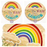 Round Bamboo Carved Sign - “See the beauty of the rainbow”