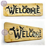 Bamboo Long Sign - Welcome (dog silhouettes)