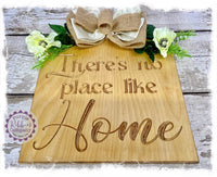 Large House Shaped Birch Wreath Sign (carved) - There’s no place like home