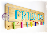 Bamboo Long Sign Photo Display Board - FRIENDS