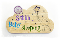 Hevea Cloud Shaped Sign - Sshhh... Baby Sleeping (Baby boy)