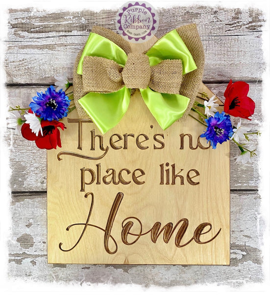 Large House Shaped Birch Wreath Sign (carved) - There’s no place like home