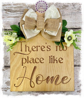 Large House Shaped Birch Wreath Sign (carved) - There’s no place like home