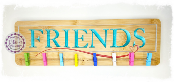 Bamboo Long Sign Photo Display Board - FRIENDS