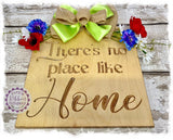 Large House Shaped Birch Wreath Sign (carved) - There’s no place like home