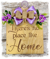 Large House Shaped Birch Wreath Sign (carved) - There’s no place like home