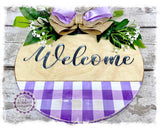 Large Round Birch Wreath Sign (carved) - Welcome (multiples)